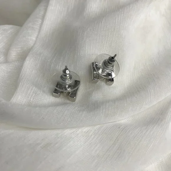 Pierced Earrings | Silver Tone w/ Crystal - Picture 7 of 10